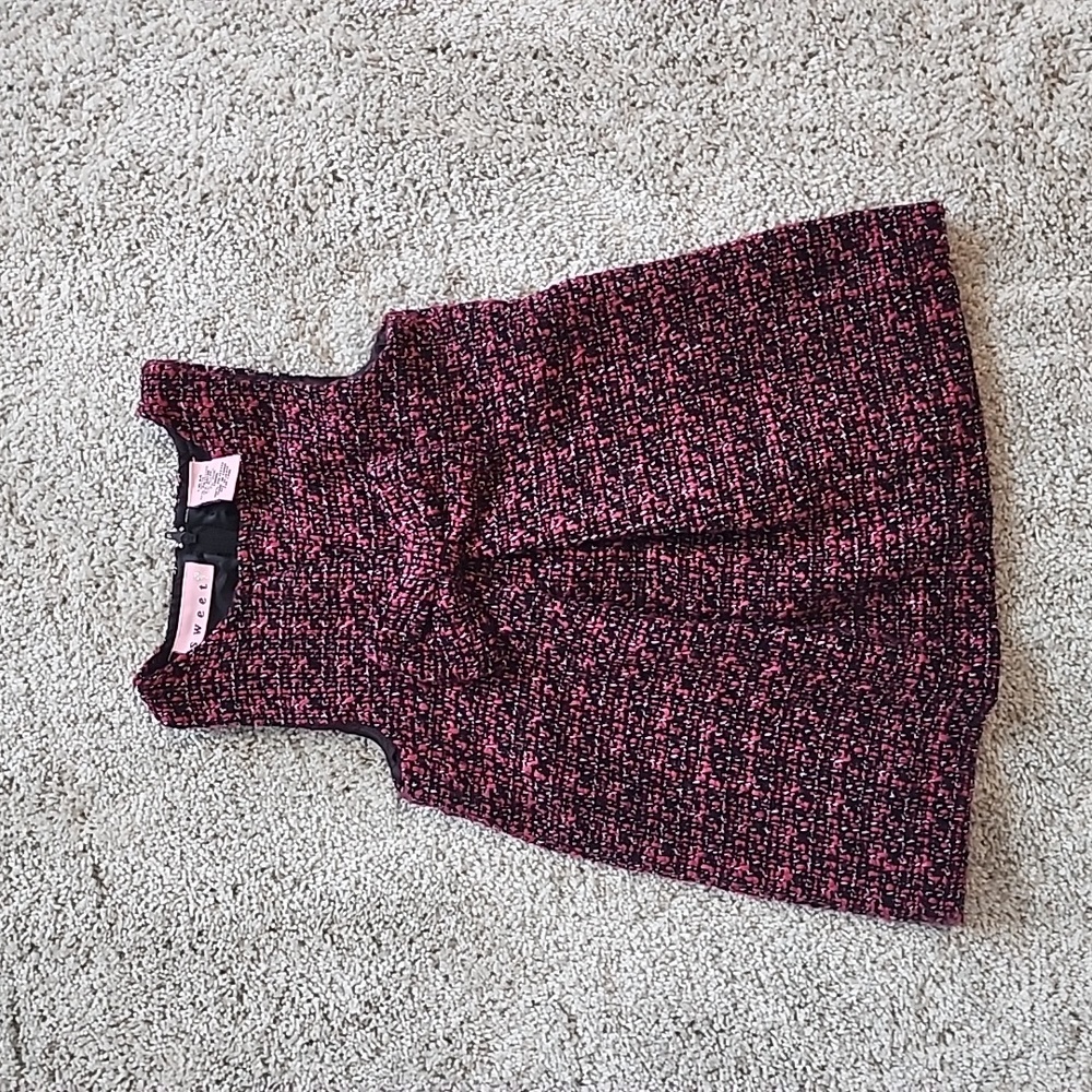 Sweet  Heart ❤️, Baby Girls Tweed Dress Jumper, 18 Months, Pink and Black